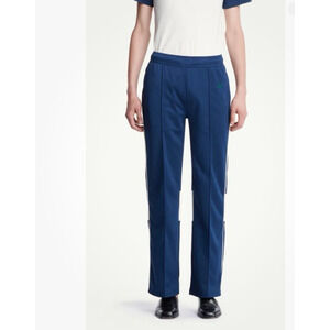Wales Bonner L107505 Men's Blue Kola Logo-Embroidered Paneled Track Pants XS